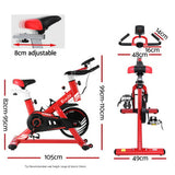 Everfit Exercise Spin Bike Cycling Fitness Commercial Home Workout Gym Equipment Red