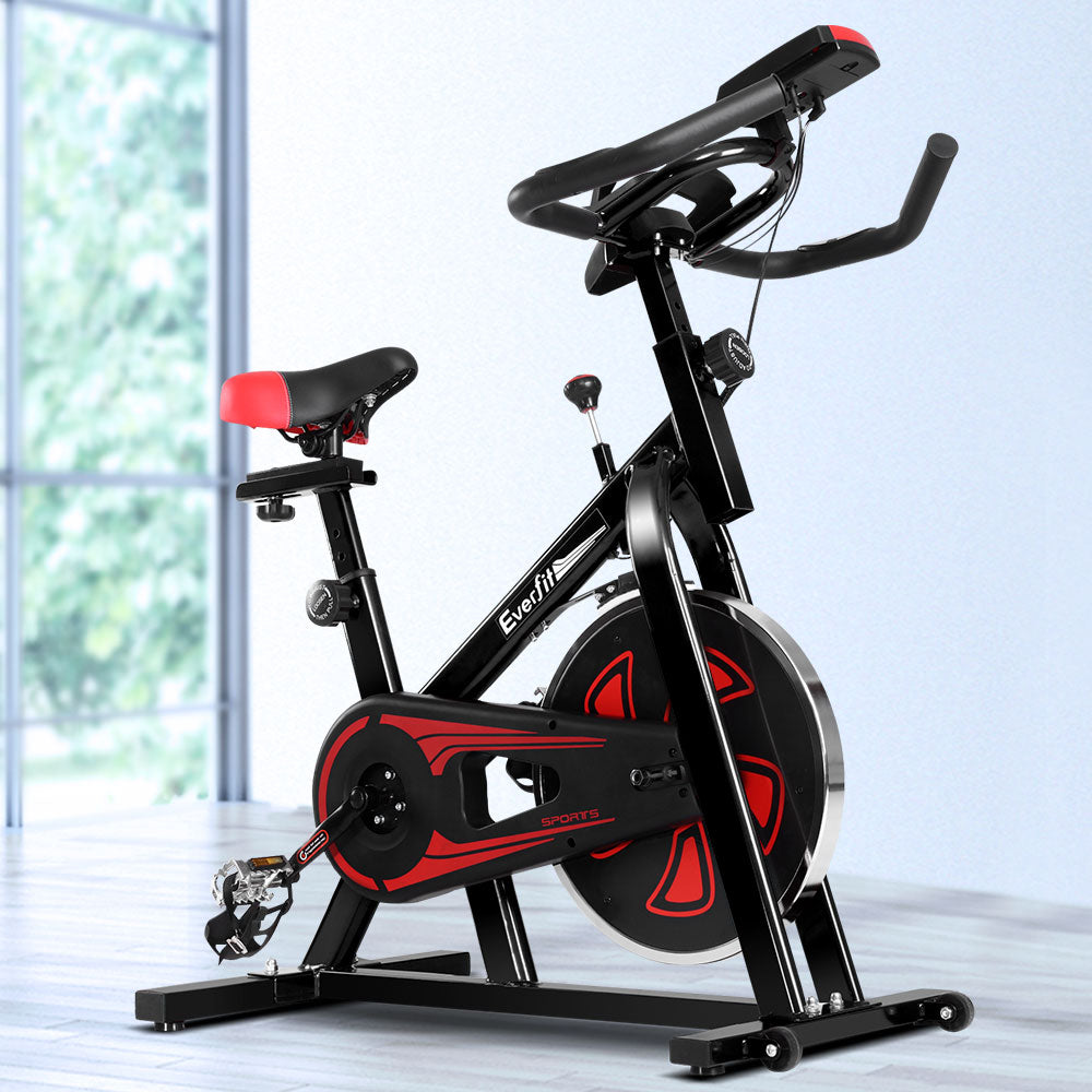Everfit Spin Exercise Bike Cycling Fitness Commercial Home Workout Gym Equipment Black