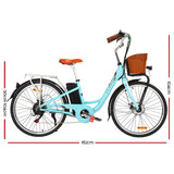 Phoenix 26" Electric Bike Bicycle eBike e-Bike Motorized City Battery Basket Blue
