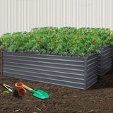 Greenfingers Garden Bed 320 x 80 x 77cm Galvanised Steel Raised Planter 2N1