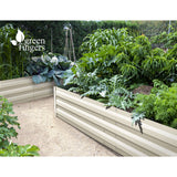 Greenfingers Garden Bed 2PCS 210X90X30cm  Galvanised Steel Raised Planter Cream