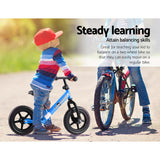 Rigo Kids Balance Bike Ride On Toys Push Bicycle Wheels Toddler Baby 12" Bikes Blue