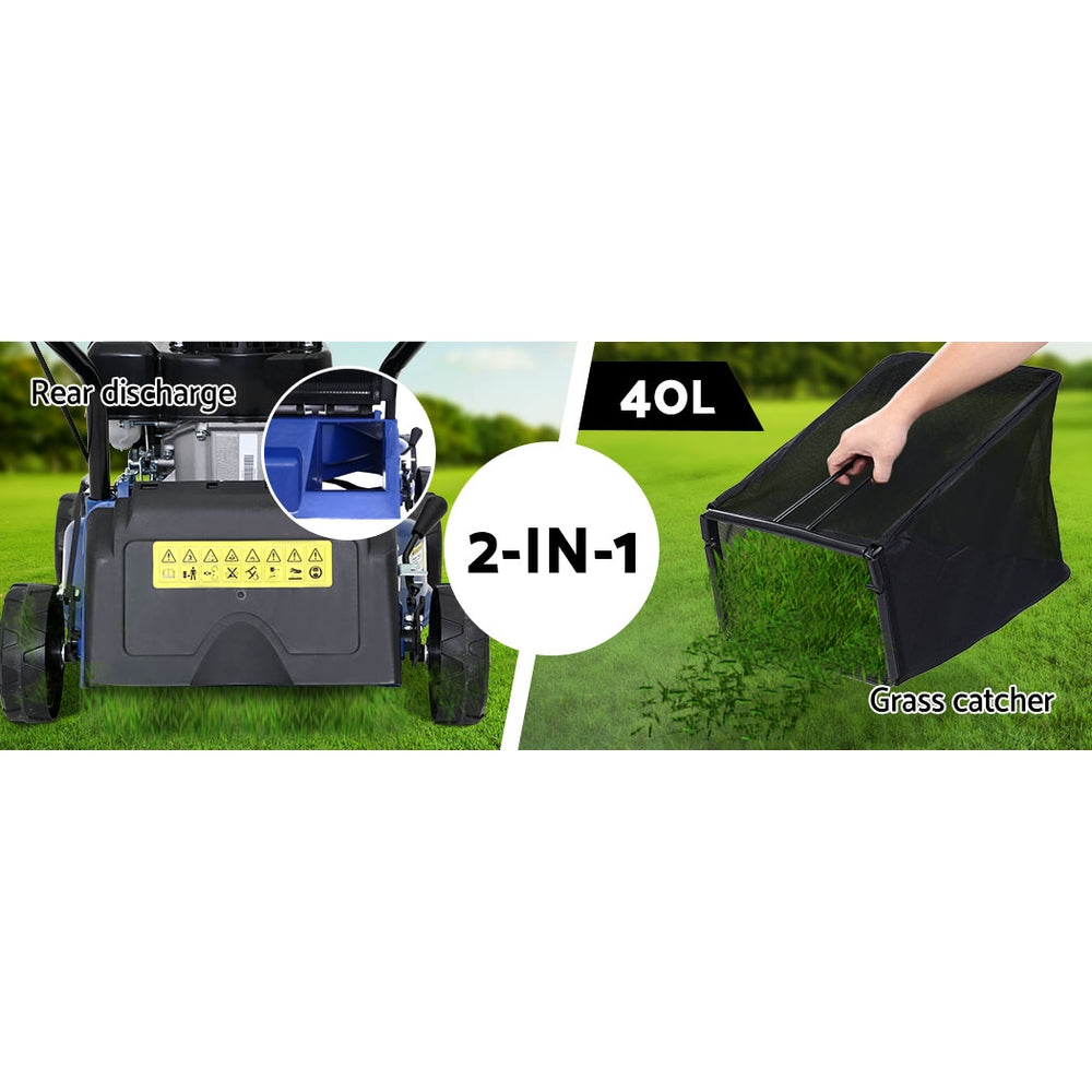 Lawn Mower 17'' 139cc Petrol Powered Push Lawnmower 4 Stroke Engine Deck
