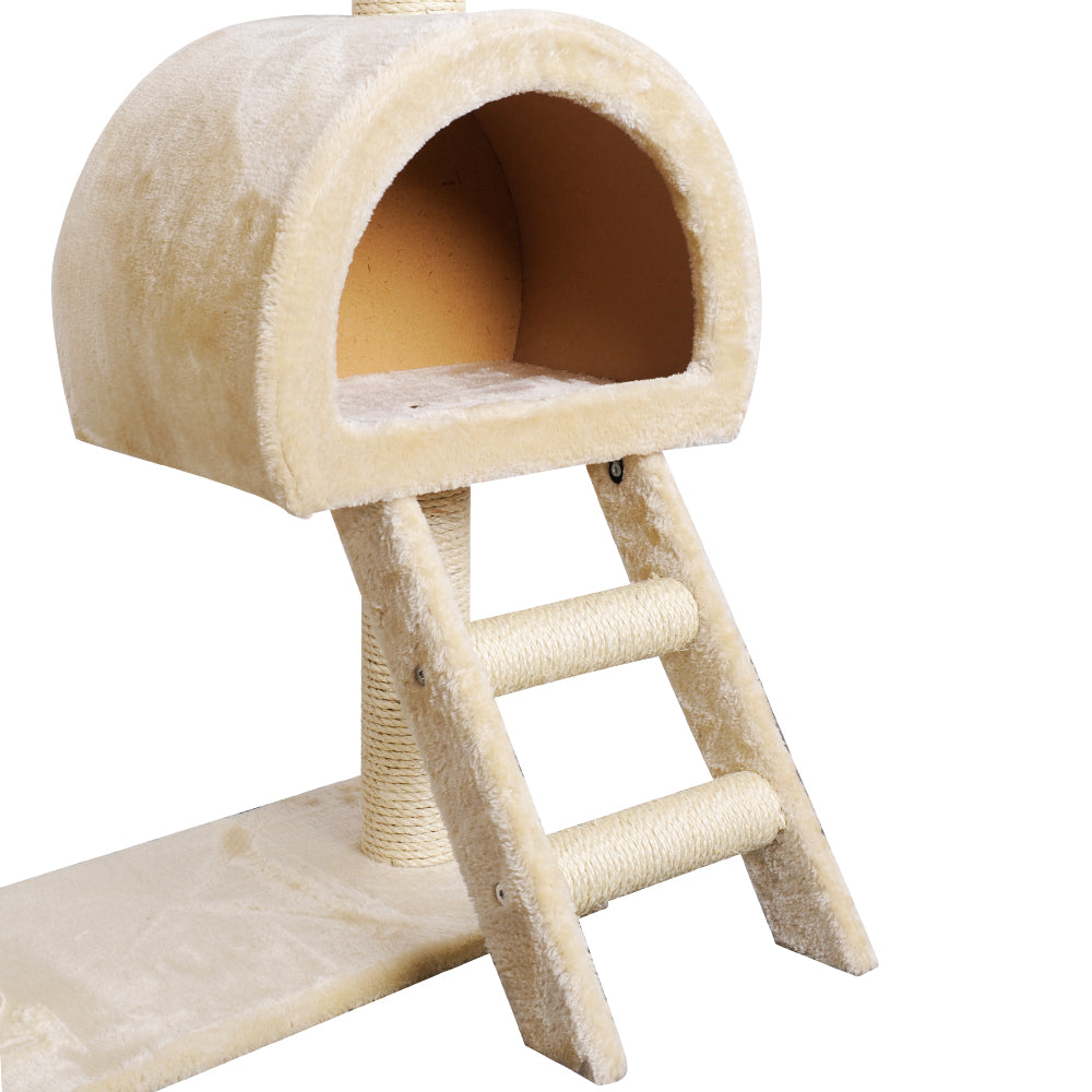 i.Pet Cat Tree 100cm Trees Scratching Post Scratcher Tower Condo House Furniture Wood Beige