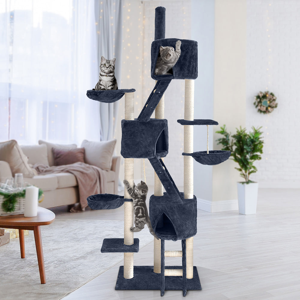 i.Pet Cat Tree 244cm Trees Scratching Post Scratcher Tower Condo House Furniture Wood