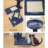 i.Pet Cat Tree 100cm Trees Scratching Post Scratcher Tower Condo House Furniture Wood Steps