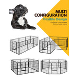 i.Pet 8 Panel Pet Dog Playpen Puppy Exercise Cage Enclosure Fence Play Pen 80x80cm