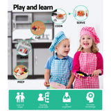Keezi Kids Kitchen Set Pretend Play Food Sets Childrens Utensils Toys Black