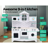 Keezi Kids Kitchen Set Pretend Play Food Sets Childrens Utensils Toys White