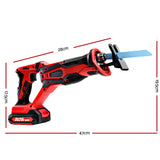 Giantz 18V Lithium Cordless Reciprocating Saw Electric Corded Sabre Saw Tool