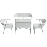 Sakura White 4 Seater Aluminium Outdoor Lounge Setting
